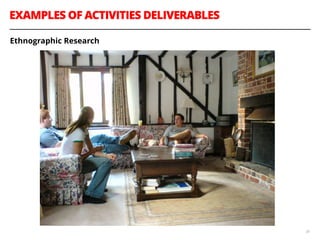 EXAMPLES OF ACTIVITIES DELIVERABLES
38
Ethnographic Research
 