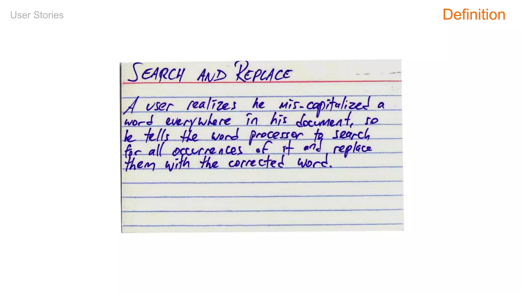 User Stories Definition
 