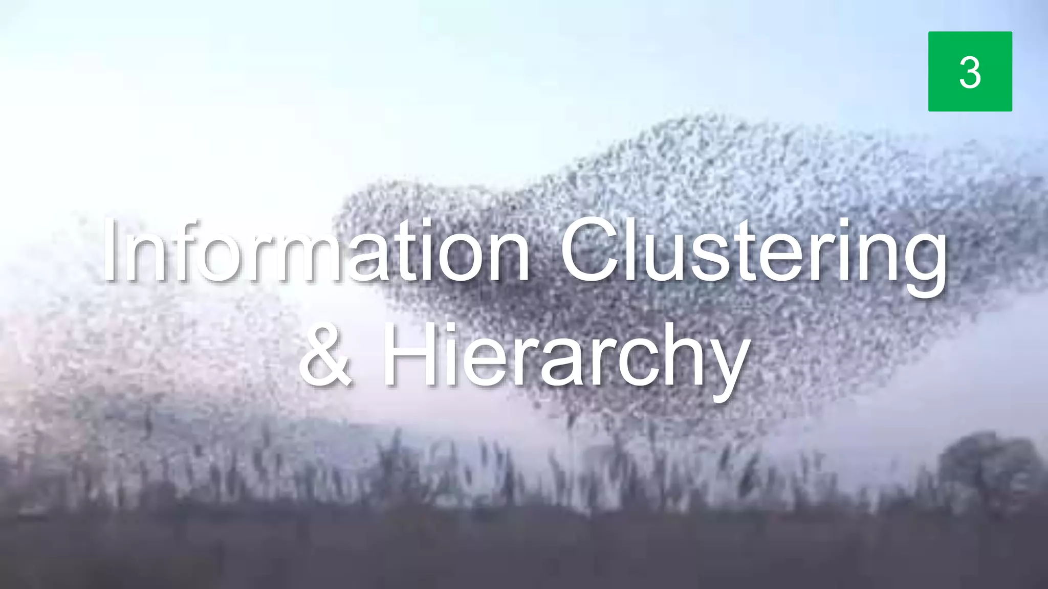 Information Clustering
& Hierarchy
3
 