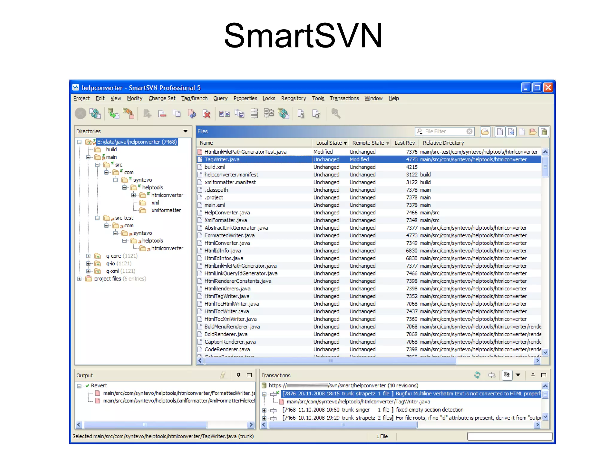 Change Versions of your Code (Don't be scared of this command line screen shot. I'll show you the graphical apps later) Test previous versions of your project 