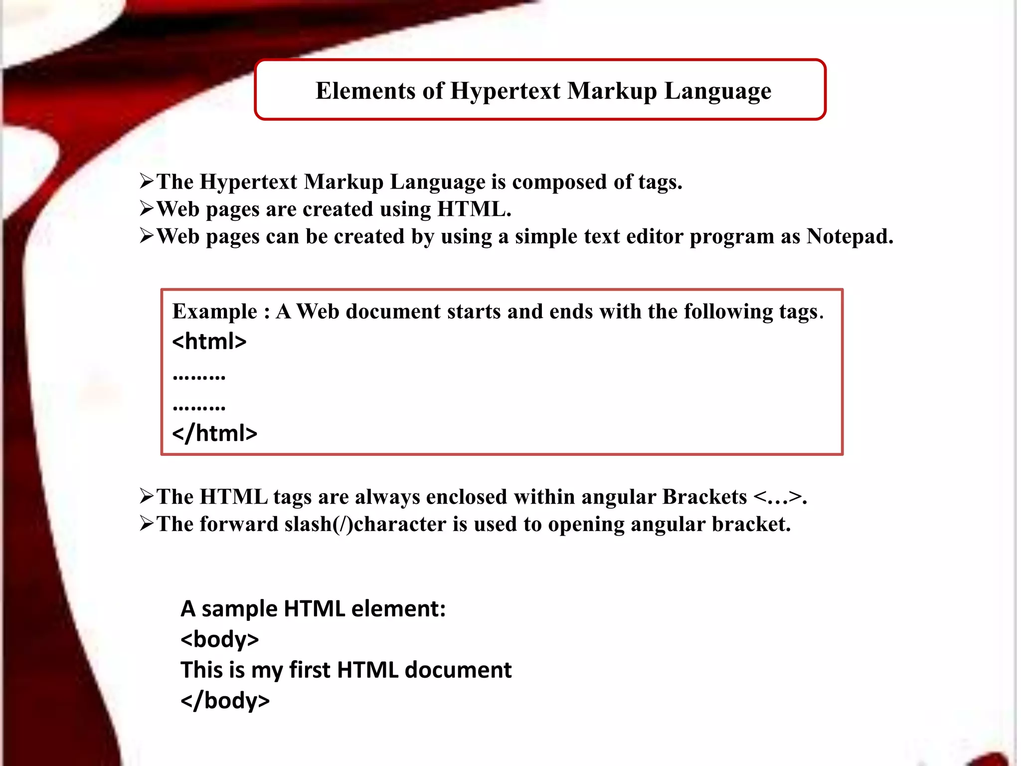 Elements of HTML - R.D.Sivakumar | PPT