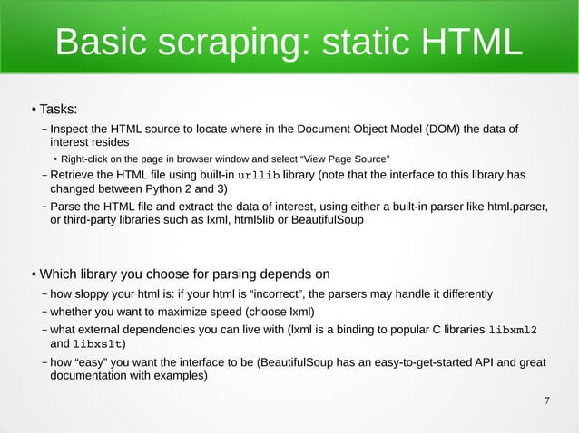 Intro to web scraping with Python | PPT