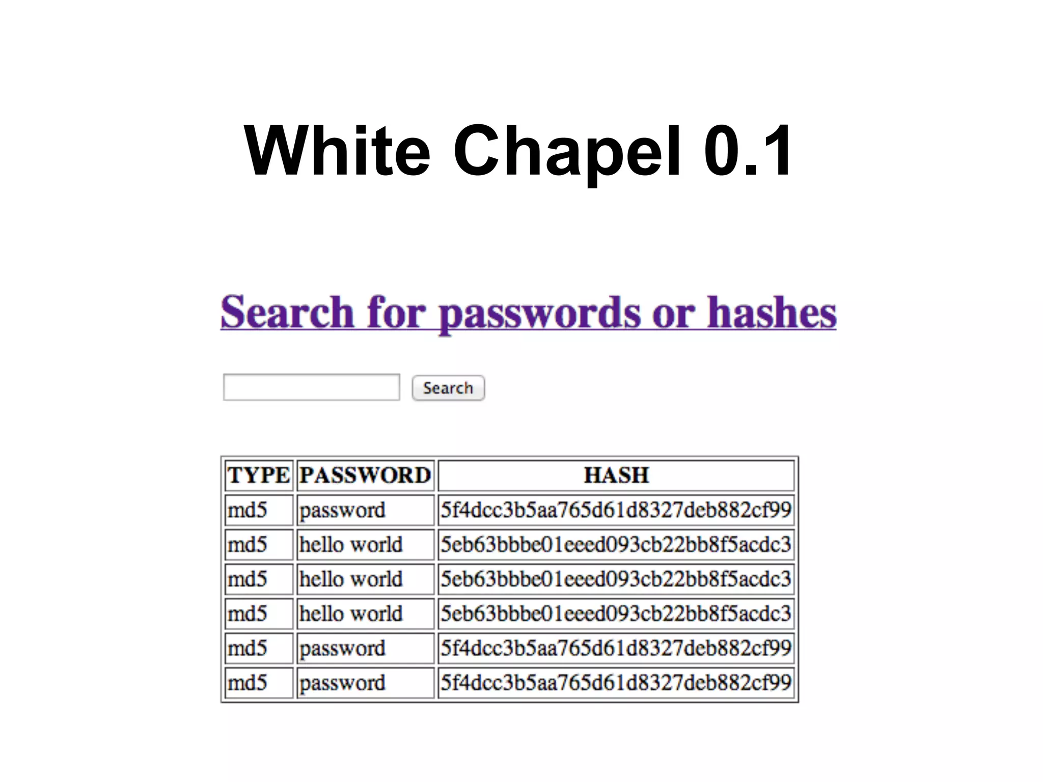 White Chapel 0.1
 