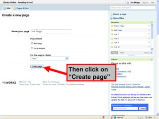 Then click on “Create page”