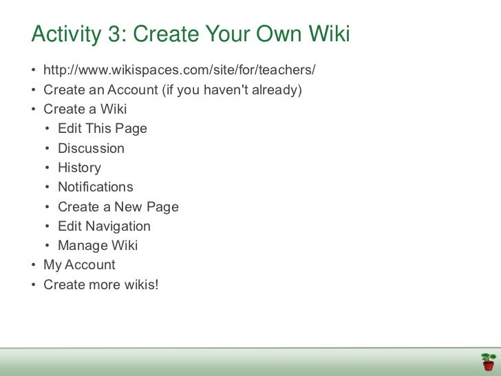 intro to wikis in education 1 create own wiki