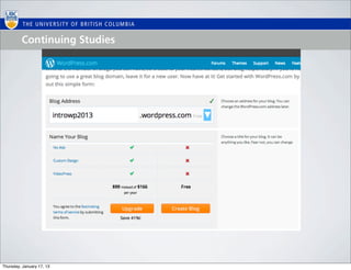 Thursday, January 17, 13
 