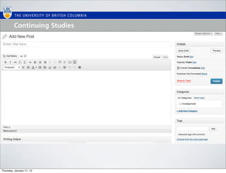 Thursday, January 17, 13
 