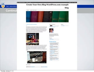 Thursday, January 17, 13
 