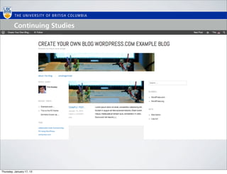 Thursday, January 17, 13
 