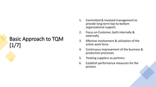 Introduction to Total Quality Management[TQM] | PDF