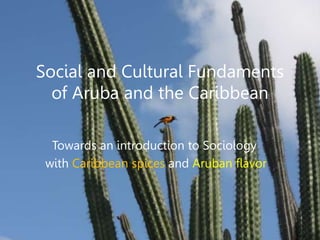Social and Cultural Fundaments
of Aruba and the Caribbean
Towards an introduction to Sociology
with Caribbean spices and Aruban flavor
 
