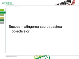 Succes = atingerea sau depasirea obiectivelor  