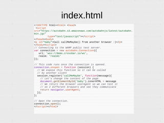 Introduction to WAMP, a protocol enabling PUB/SUB and RPC over Websocket
