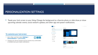 Lecture: introduction to windows 10 ppt updated | PPTX