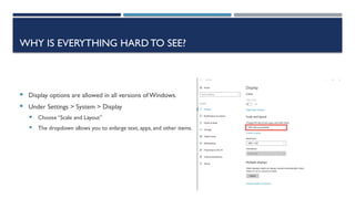 Lecture: introduction to windows 10 ppt updated | PPTX