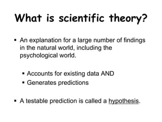 Empiricism vs Rationalism
 Aristotle’s tabula rasa
 John Locke
 Plato and nativism
 Rationalist
 People begin life with mental
structures that provide constraints on
how we experience the world
 