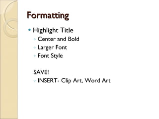 Intro to Microsoft Word | PPT