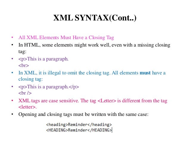 xml syntax