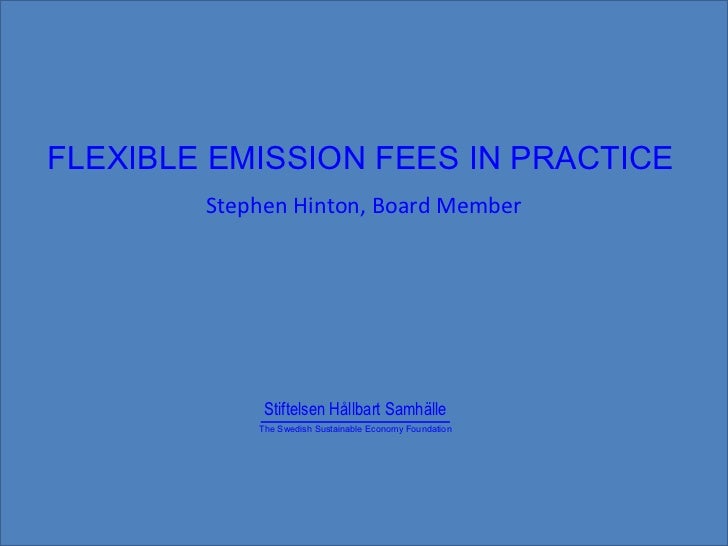 Flexible emission fees in practice