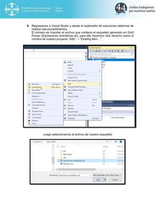 Interprete utilizando gold parser | PDF