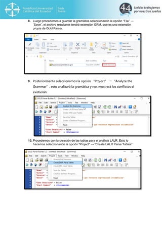 Interprete utilizando gold parser | PDF