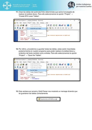 Interprete utilizando gold parser | PDF
