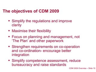 Comprehensive Overview of CDM 2009 Regulations and Construction Project ...