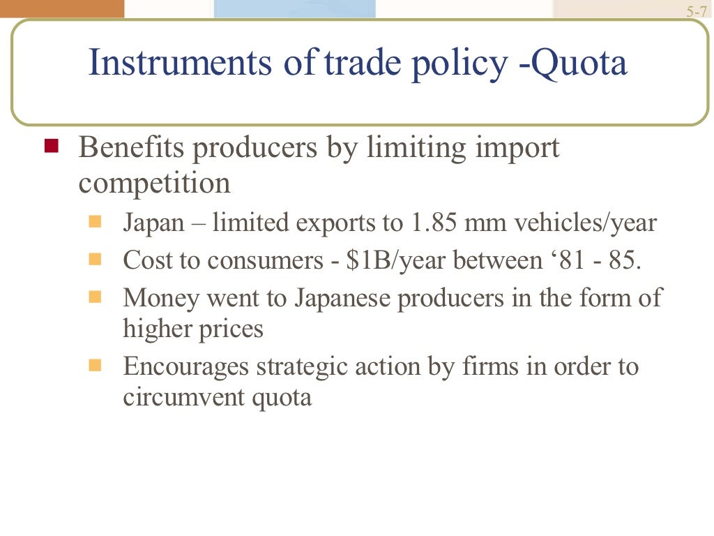 Instruments Of Trade Policy