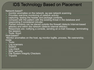 Intrusion detection system IDS | PPTX
