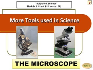 XXXX
More Tools used in ScienceMore Tools used in Science
BEGINBEGIN
Integrated Science
Module 1  Unit 1  Lesson 3b)
 