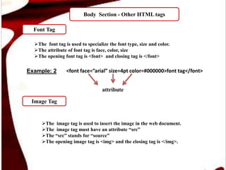 Body Section in HTML - R.D.Sivakumar | PPT