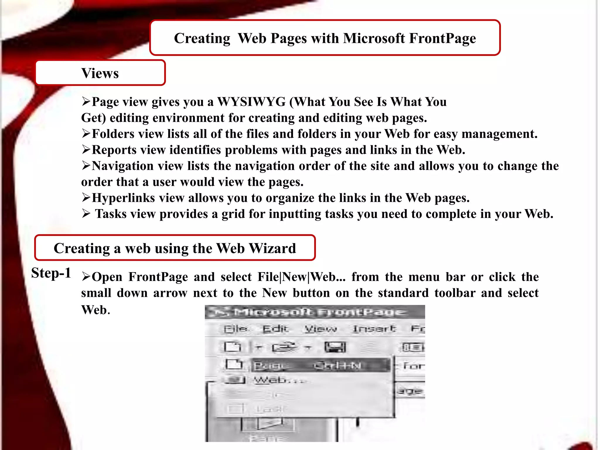 Creating Web Pages with Microsoft FrontPage - R.D.Sivakumar | PPT