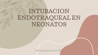 INTUBACION
ENDOTRAQUEAL EN
NEONATOS
MA Hinojosa-Sandoval 2023
 