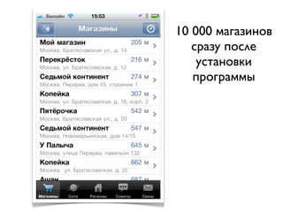 10 000 магазинов
   сразу после
    установки
   программы
 