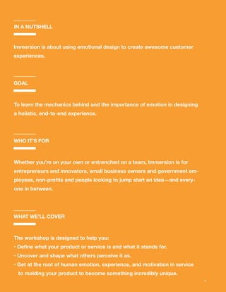 Intuit Immersion Workbook: Design with Emotion 