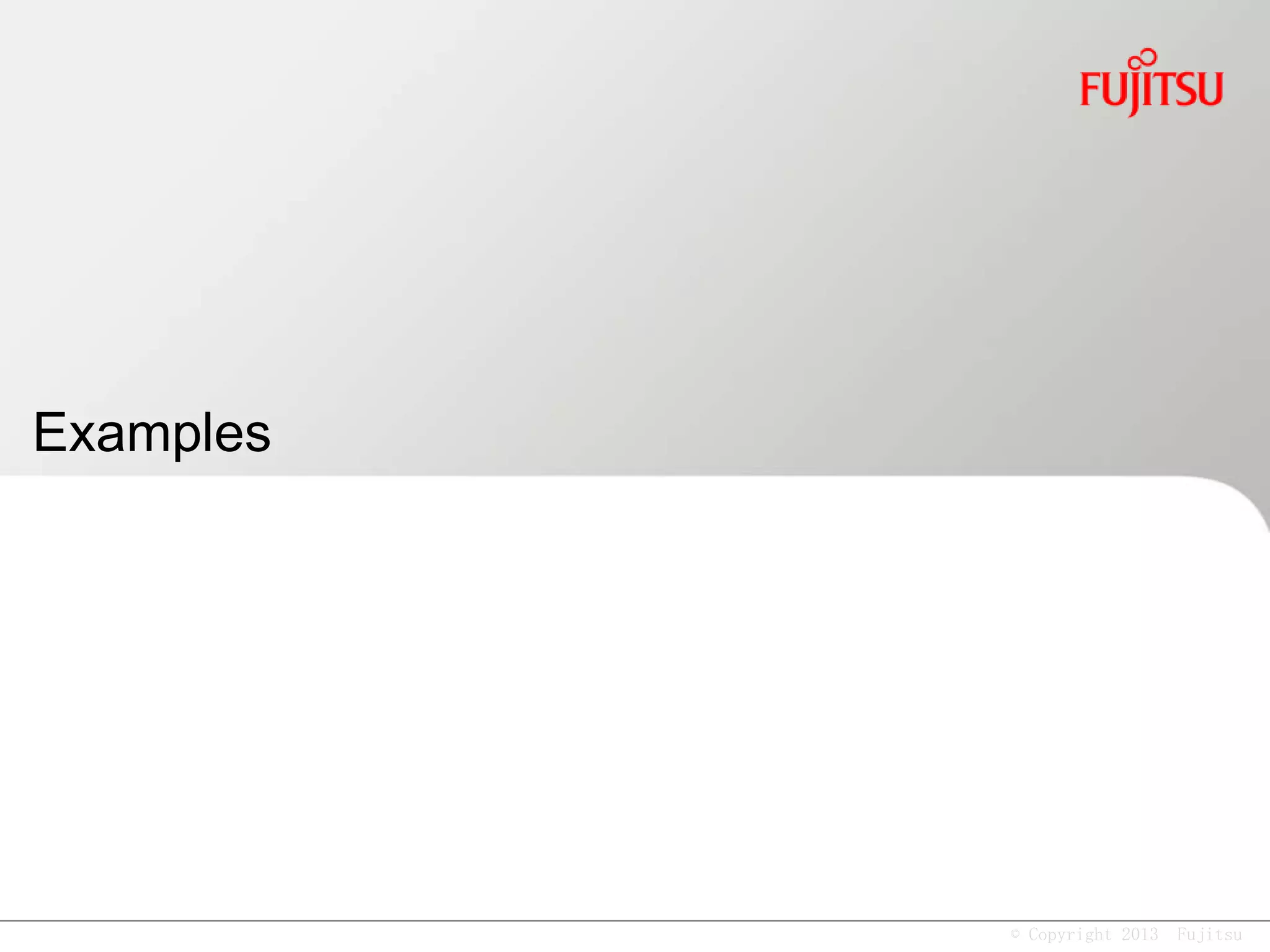© Copyright 2013 Fujitsu
Category: Legal and Courts
 National Courts Administration of Norway
nominated by Computas AS
Olav Berg Aasen – Deputy Director General
Astrid Irene Eggen – Senior Advisor
Endre Helgesen Skjetne – Senior Advisor
.
Situation
• Case handling and court management for all 1st and 2nd instance
courts
• High-quality uniform case handling in accordance with procedural law
• Improve service-level for parties / actors / public
• Improve efficiency and effectiveness of the Norwegian courts
• Improve integration with other judicial actors
 