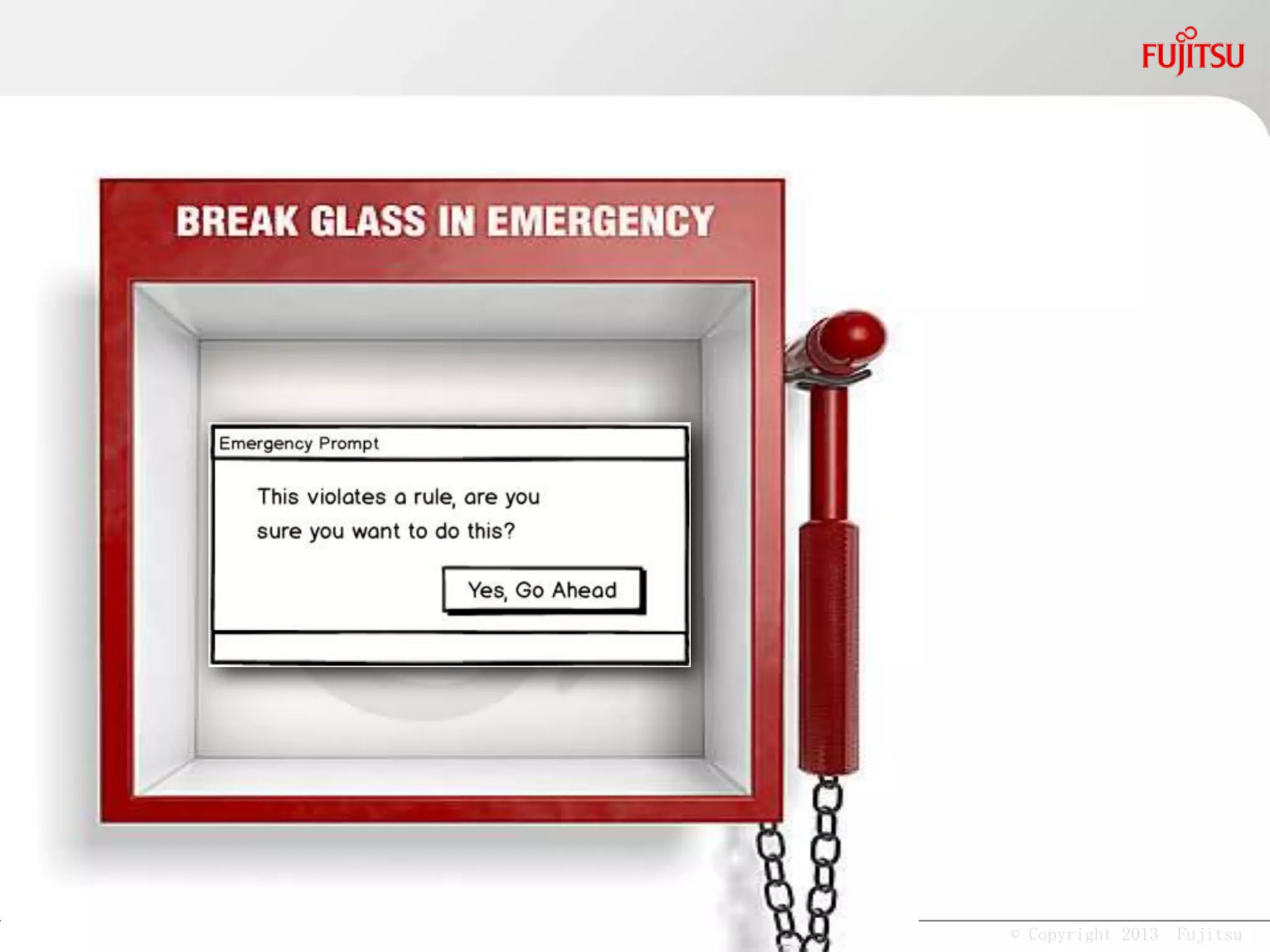 © Copyright 2013 Fujitsu
The first principle is that
you must not fool yourself
-- and you are the easiest
person to fool.
~ Richard Feynman
 
