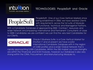 TECHNOLOGIES:  PeopleSoft  and  Oracle 