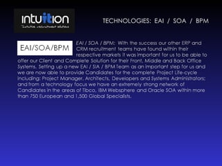 TECHNOLOGIES:  EAI  /  SOA  /  BPM 