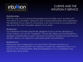 CLIENTS AND THE  INTUITION IT SERVICE 