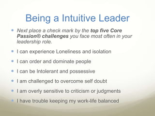 Sensitive Leader Intuitive leadership assessment 2019 | PPT