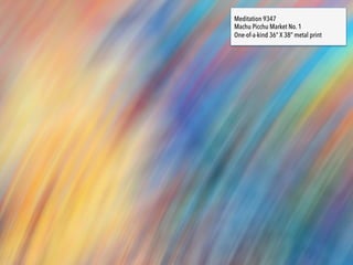 Peruvian Tapestry
36” X 38” metal print
Our world is a tapestry, by far more
beautiful when you weave all its threads
together than when you keep them apart
9347
 