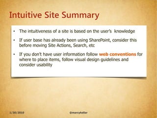 Intuitive Site Summary
  • The intuitiveness of a site is based on the user‟s knowledge

  • If user base has already been...