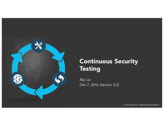 Continuous Security Testing | PDF