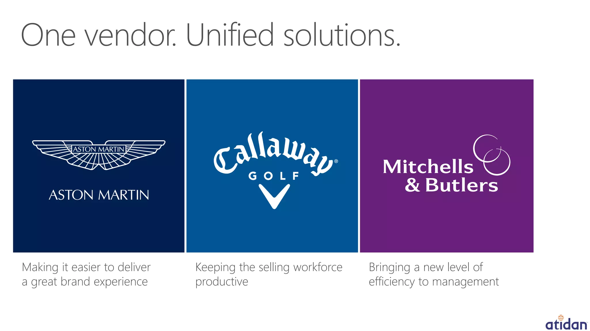 Making it easier to deliver
a great brand experience
Keeping the selling workforce
productive
Bringing a new level of
efficiency to management
 
