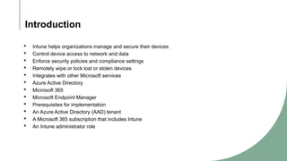 Presentation - Manual on how to proceed with Intune Implementation ...