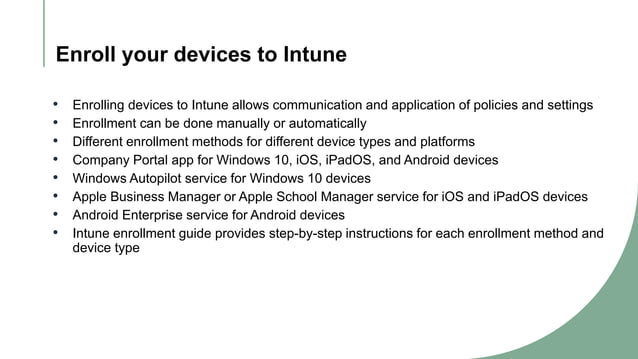 Presentation - Manual on how to proceed with Intune Implementation ...