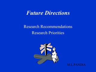 Future Directions Research Recommendations Research Priorities M.L.PANDIA 