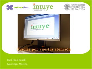 Juan Seguí Moreno Raúl Faulí Bonell Gracias por vuestra atención 