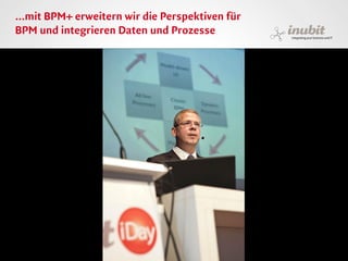 ...mit BPM+ erweitern wir die Perspektiven für
BPM und integrieren Daten und Prozesse




inubit – integrating your business and IT
 